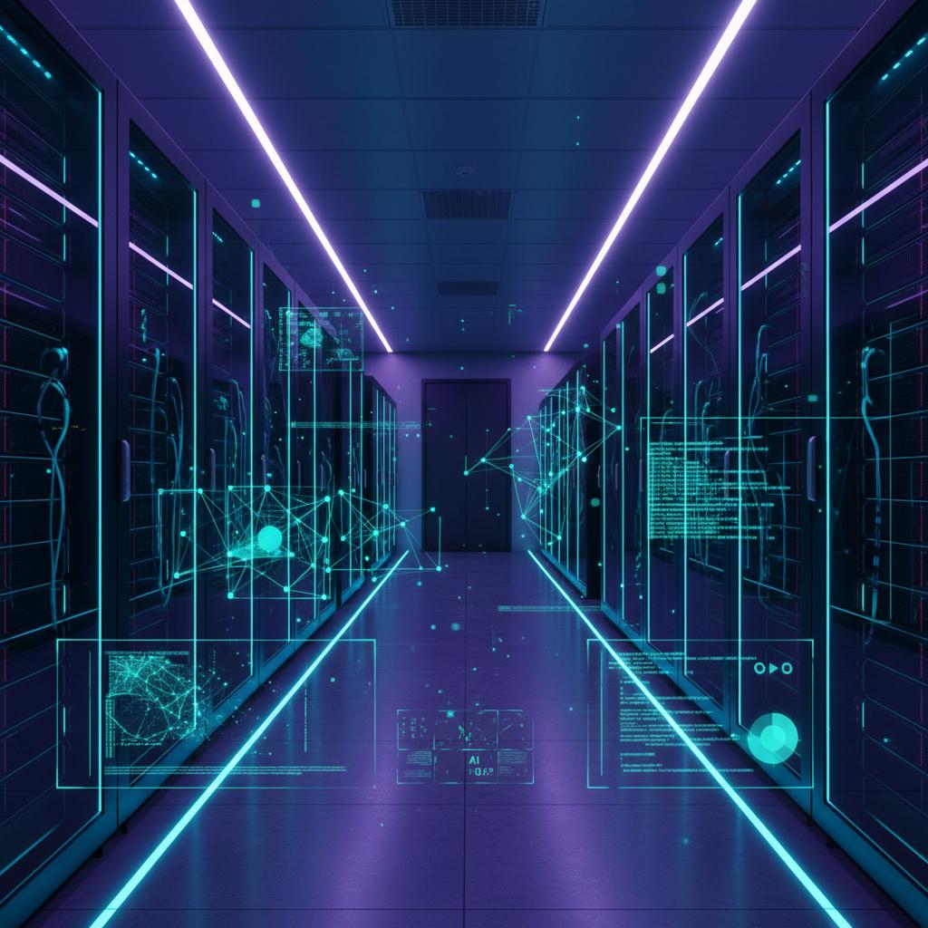 Ilustração técnica representando tecnologia relacionado a Como Implementar LLM com IA e ChatGPT API: Guia Co incluindo Ope...