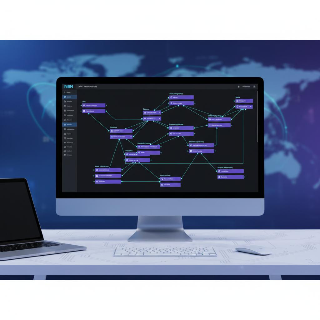 Ilustração técnica representando tecnologia relacionado a N8N: O Guia Definitivo para Automação e Workflows 