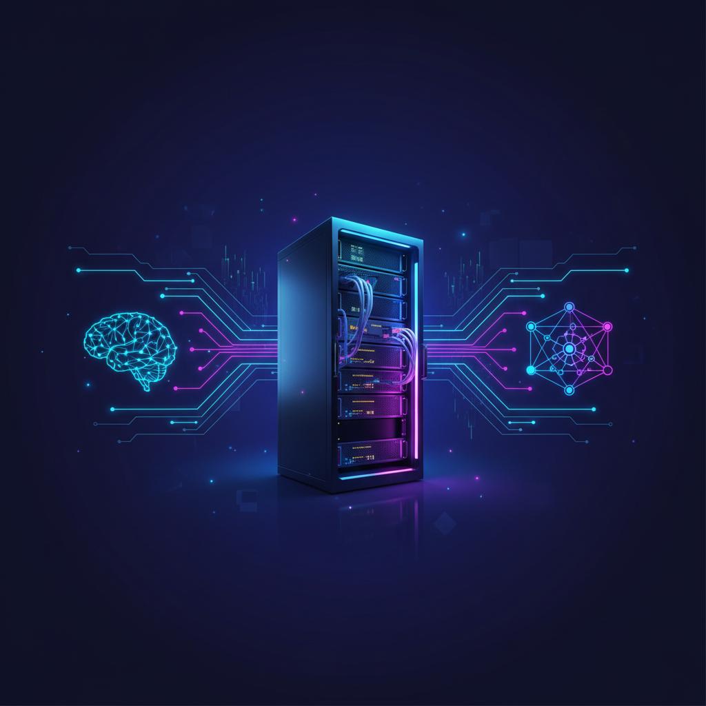 Ilustração técnica representando tecnologia relacionado a Guia de LLM: Como Implementar IA com OpenAI e Lang