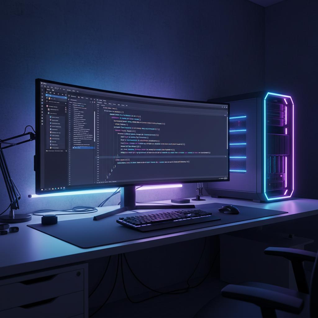 Ilustração técnica representando tecnologia relacionado a Guia de Programação 2026: Python vs JavaScript na 