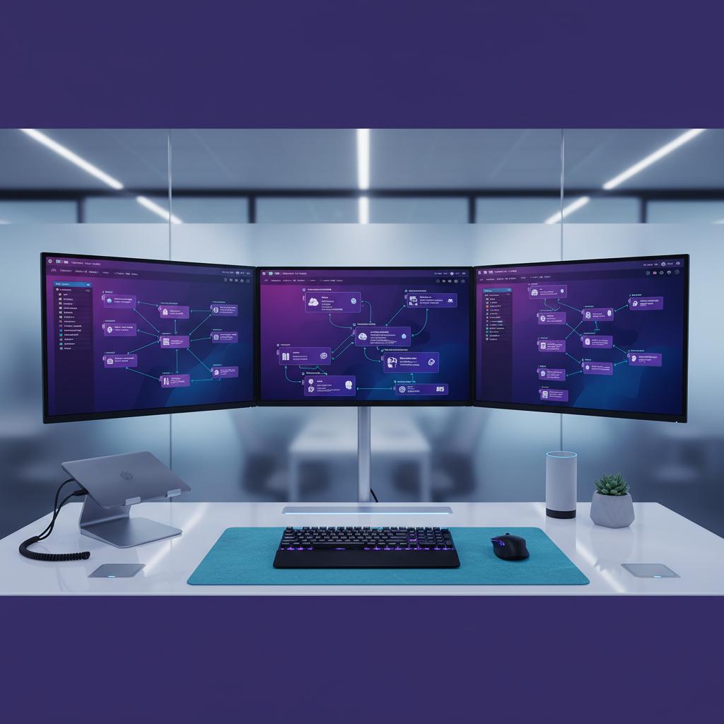 Ilustração técnica representando tecnologia relacionado a N8N: O Guia Definitivo para Automação de Workflows