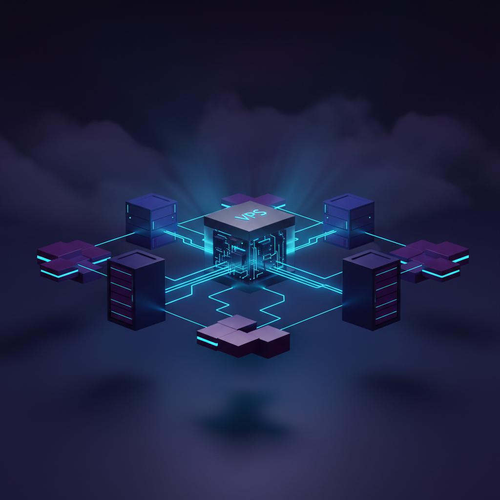 Ilustração técnica representando tecnologia relacionado a O que é VPS? Guia Definitivo sobre Servidor Virtua