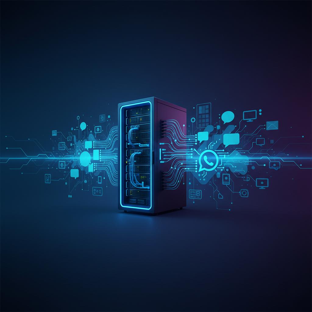 Ilustração técnica representando tecnologia relacionado a Evolution API: Guia Definitivo de Automação para W incluindo Wha...