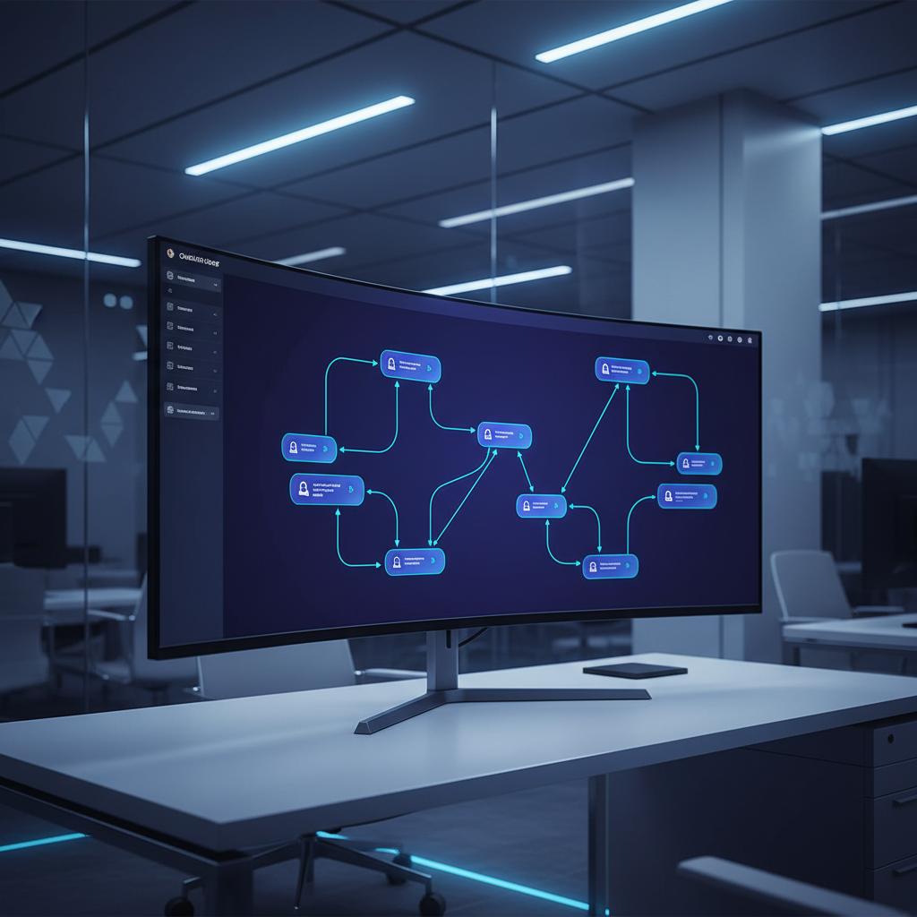 Ilustração técnica representando tecnologia relacionado a Como criar um Typebot de alta conversão: Guia Comp incluindo aut...