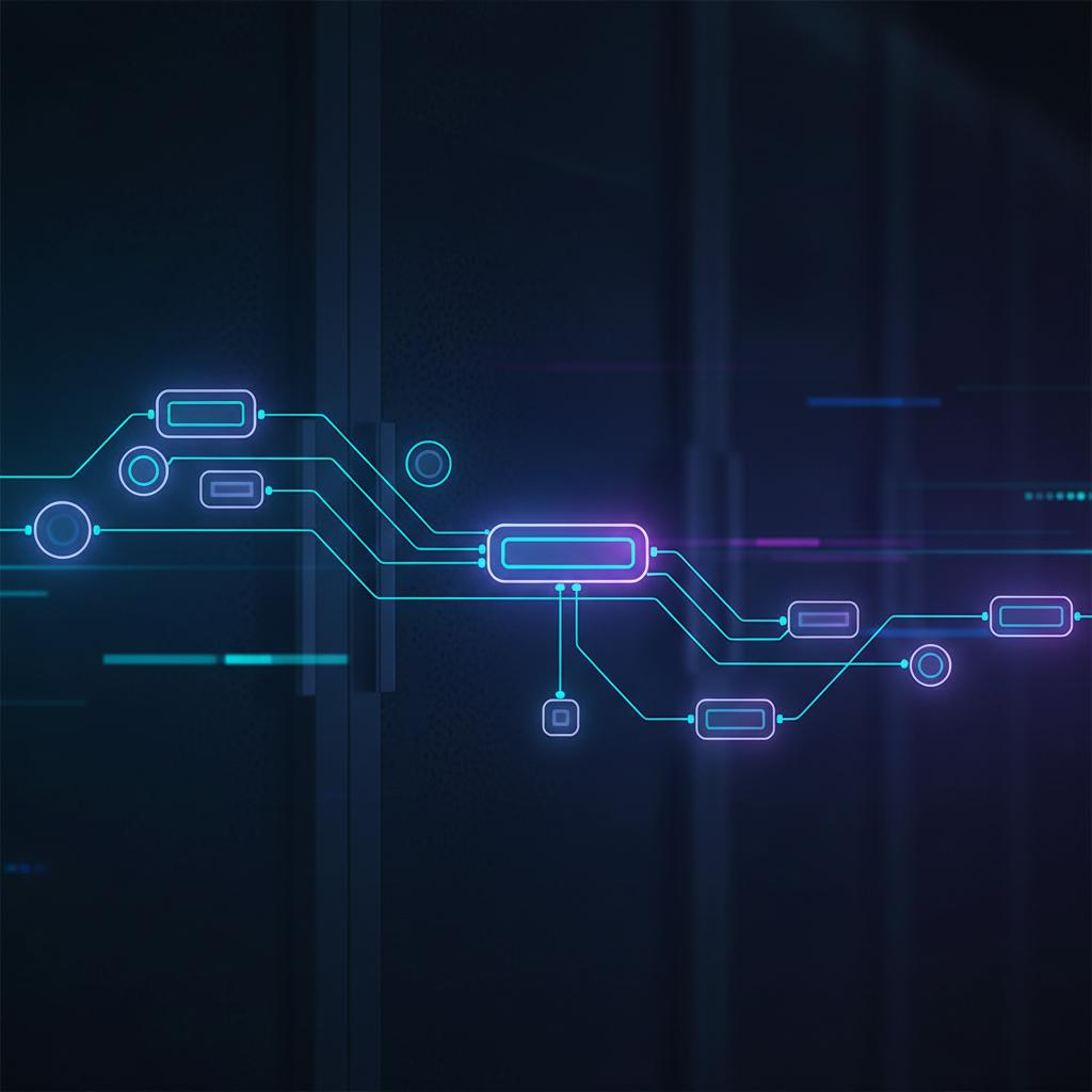 Ilustração técnica representando tecnologia relacionado a N8N: O Guia Definitivo para Automação de Workflows incluindo aut...