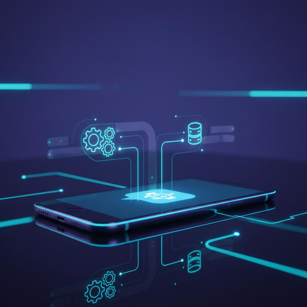 Ilustração técnica representando tecnologia relacionado a Guia Definitivo: Como o Typebot Revoluciona seus F incluindo cha...