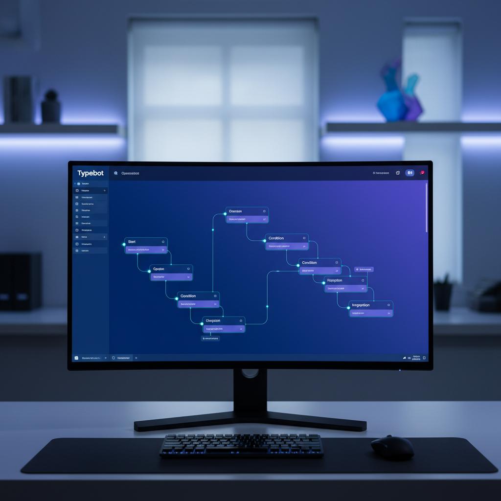 Ilustração técnica representando tecnologia relacionado a Typebot: Guia Definitivo para Criar Formulários de incluindo cha...