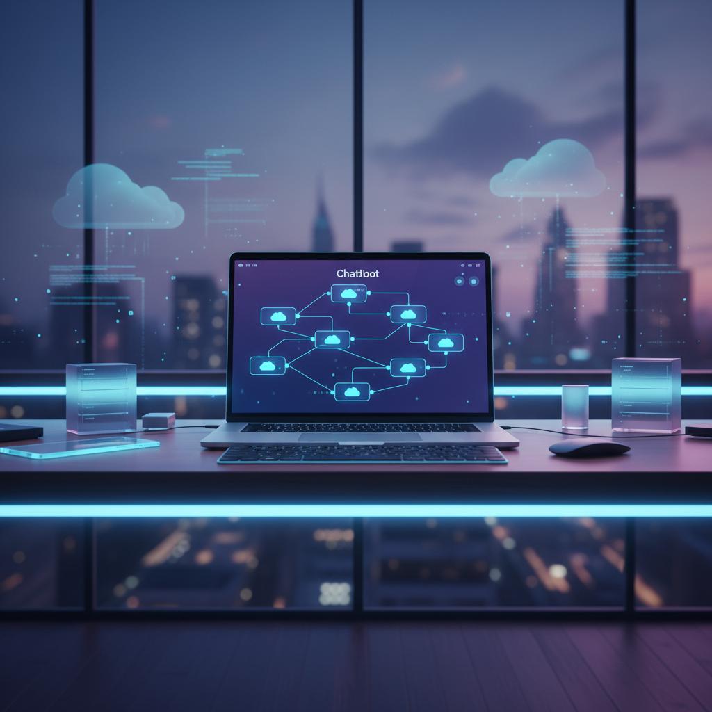 Ilustração técnica representando tecnologia relacionado a Guia Definitivo do Typebot: Crie Chatbots de Alta  incluindo aut...