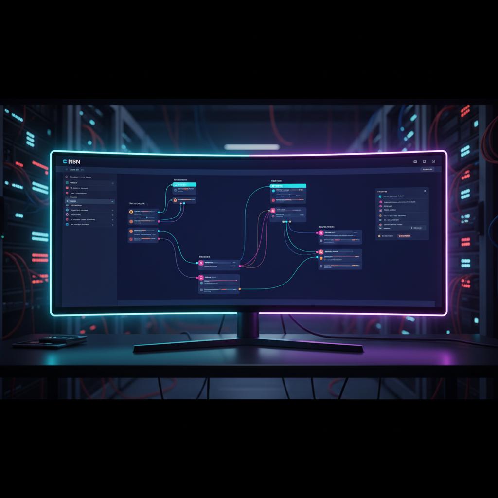 Ilustração técnica representando tecnologia relacionado a Como Dominar o N8N: Guia Completo de Automação em  incluindo aut...