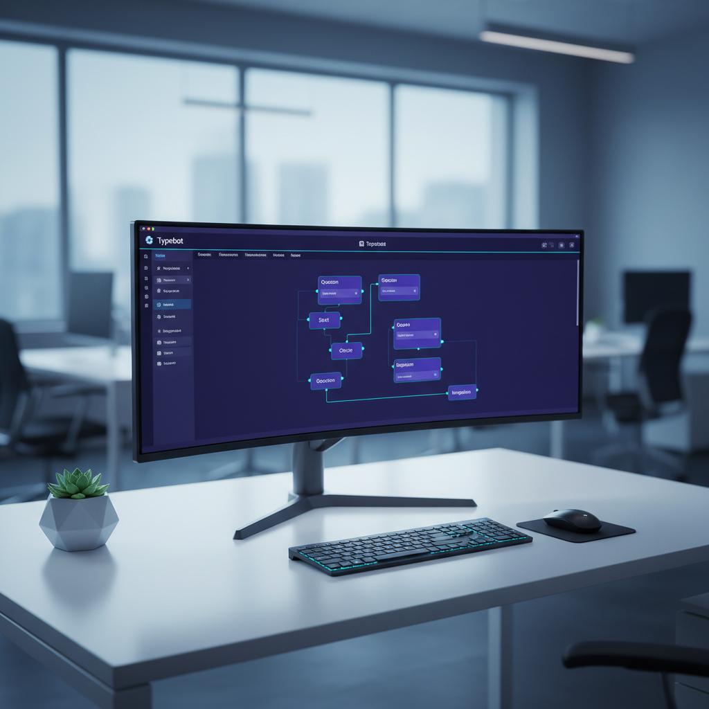 Ilustração técnica representando tecnologia relacionado a Como o Typebot Revoluciona Formulários e Chatbots 