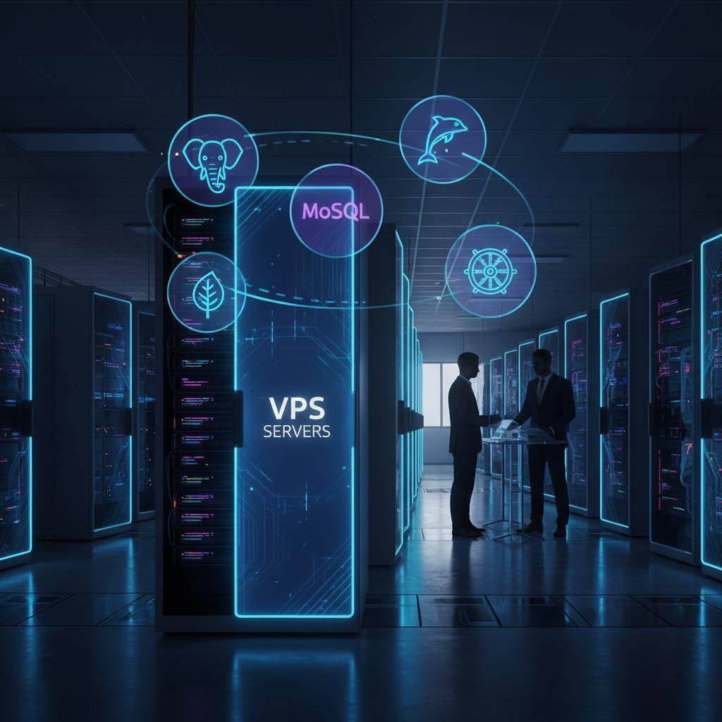 Ilustração técnica representando tecnologia relacionado a Como escolher o melhor Banco de Dados em 2026: Gui incluindo Pos...
