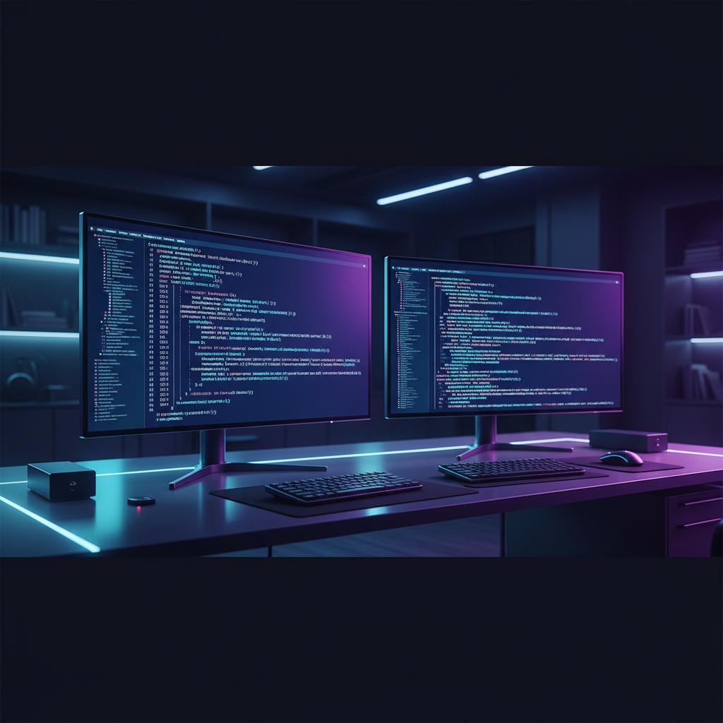 Ilustração técnica representando tecnologia relacionado a Guia de Programação 2026: Python vs JavaScript na 