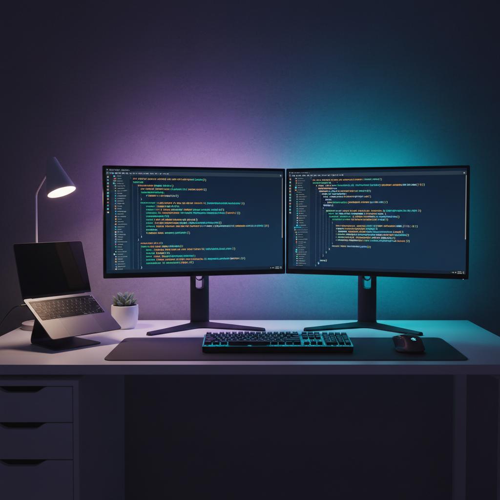 Ilustração técnica representando tecnologia relacionado a Guia de Programação 2026: Python vs JavaScript par