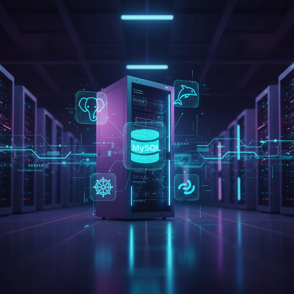Ilustração técnica representando tecnologia relacionado a Qual Banco de Dados Escolher? Guia Prático de Banc incluindo Pos...