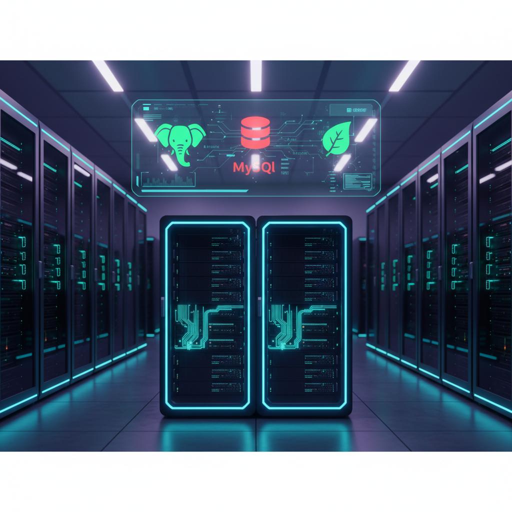 Ilustração técnica representando tecnologia relacionado a Banco de Dados: Como escolher o ideal para seu pro incluindo pos...