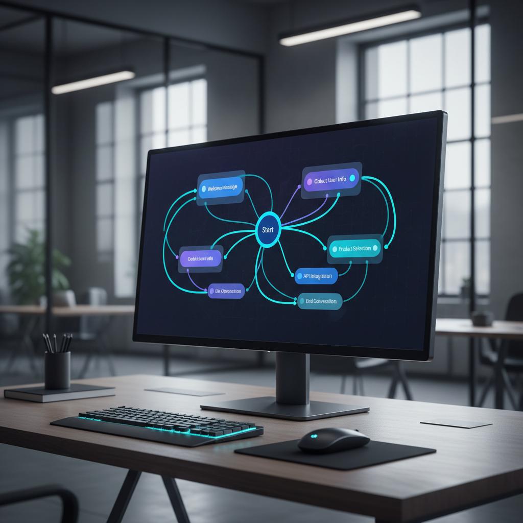 Ilustração técnica representando tecnologia relacionado a Guia Definitivo: Como o Typebot Revoluciona seus F incluindo aut...