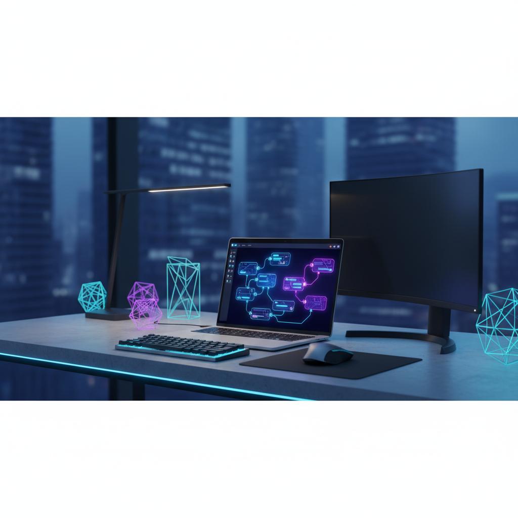 Ilustração técnica representando tecnologia relacionado a N8N: O Guia Definitivo para Automação de Workflows