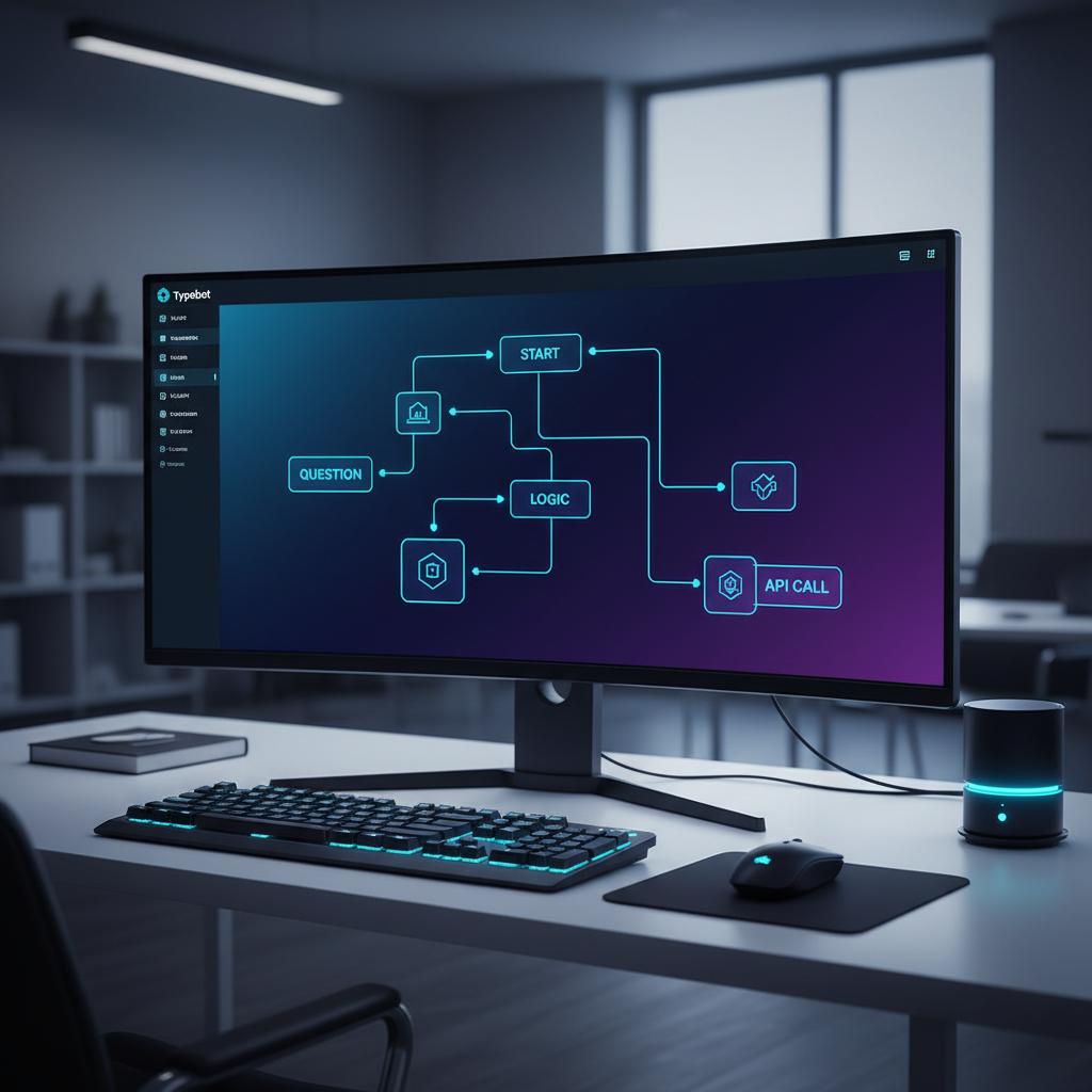 Ilustração técnica representando tecnologia relacionado a Guia Definitivo: Como o Typebot Revoluciona seus F incluindo aut...