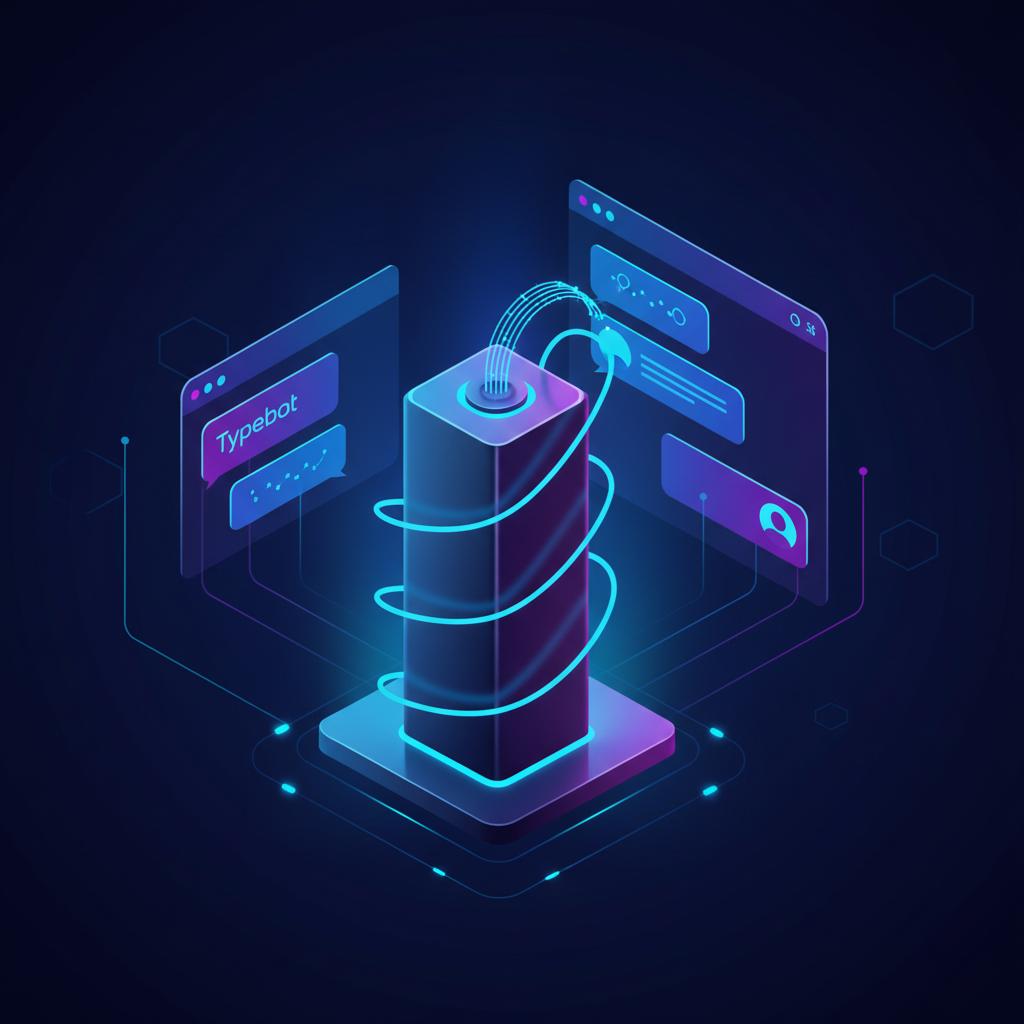 Ilustração técnica representando tecnologia relacionado a Como criar um Typebot de alta conversão: Guia Comp incluindo VPS