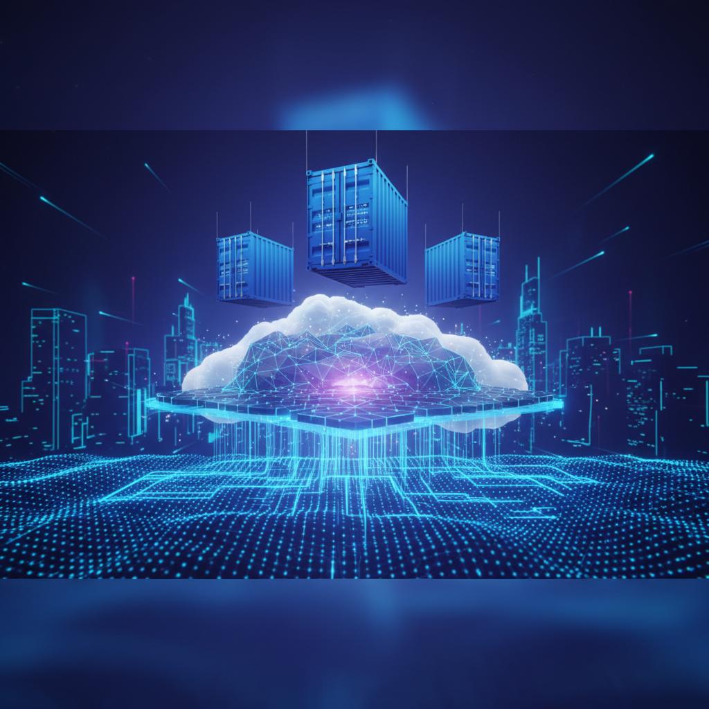 Ilustração técnica representando tecnologia relacionado a O que é Docker? Guia Definitivo de Containers e De