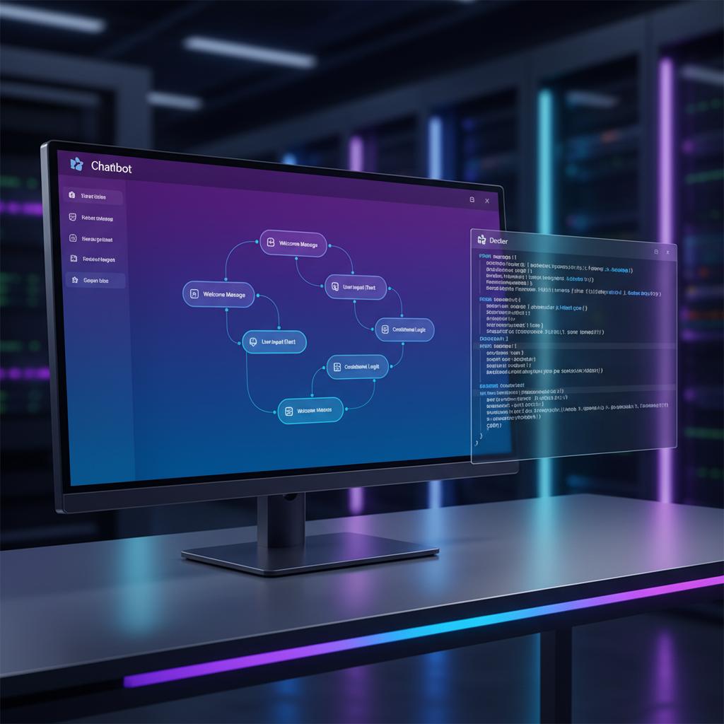 Ilustração técnica representando tecnologia relacionado a Como criar um Typebot: Guia Definitivo de Automaçã