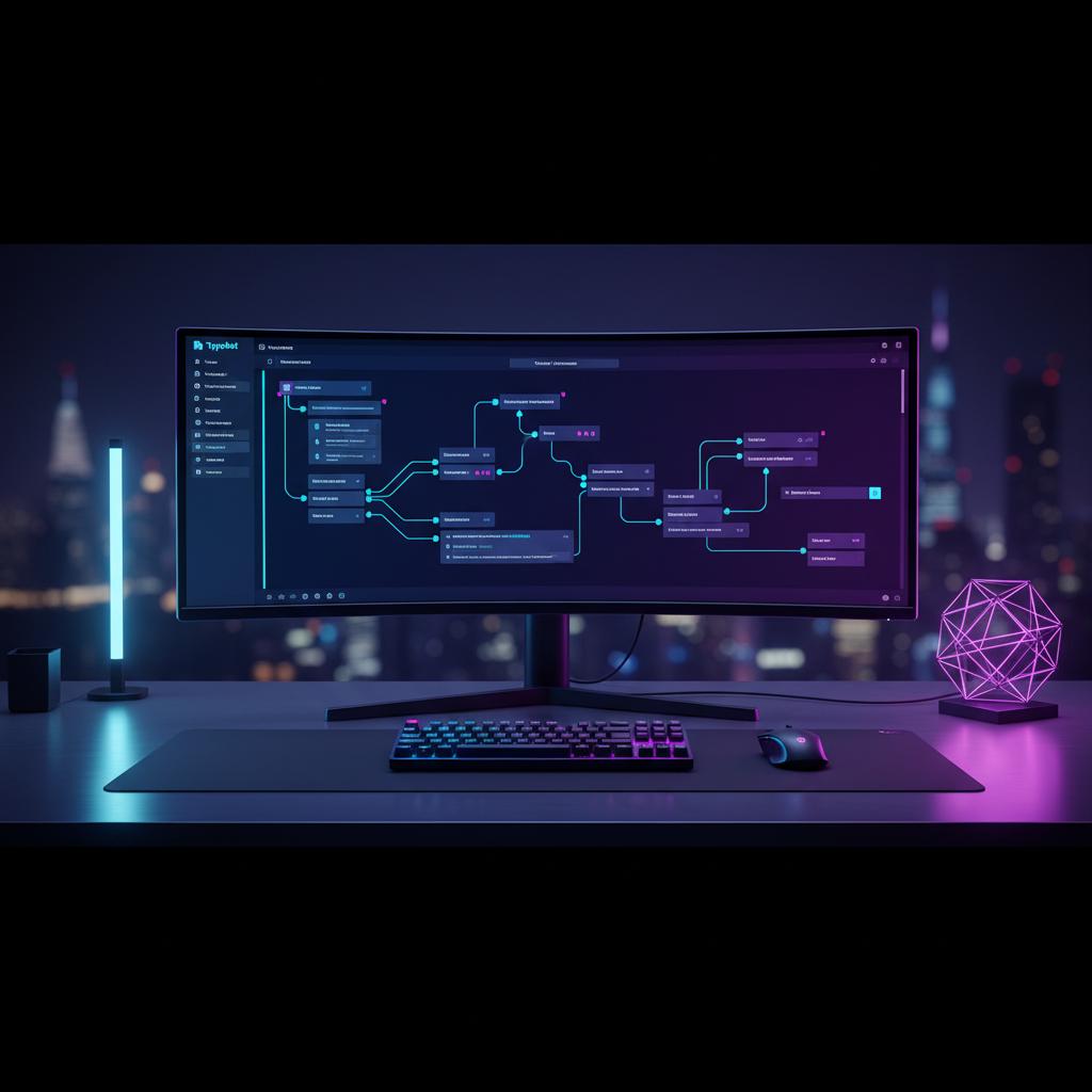 Ilustração técnica representando tecnologia relacionado a Como criar um Typebot: Guia Definitivo de Automaçã