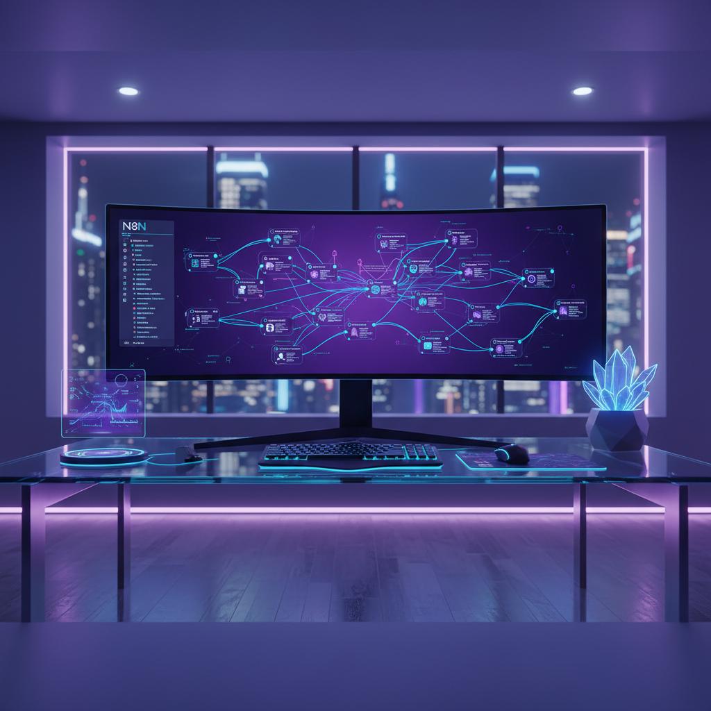 Ilustração técnica representando tecnologia relacionado a N8N: O Guia Definitivo para Automação de Workflows