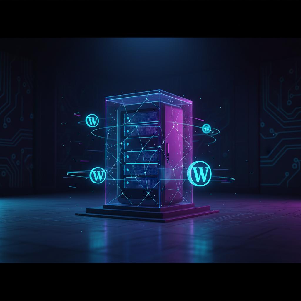 Ilustração técnica representando tecnologia relacionado a WordPress: O Guia Definitivo de Performance e Segu incluindo VPS