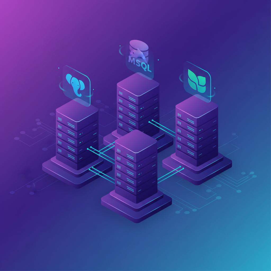 Ilustração técnica representando tecnologia relacionado a Qual Banco de Dados Escolher: PostgreSQL, MySQL ou