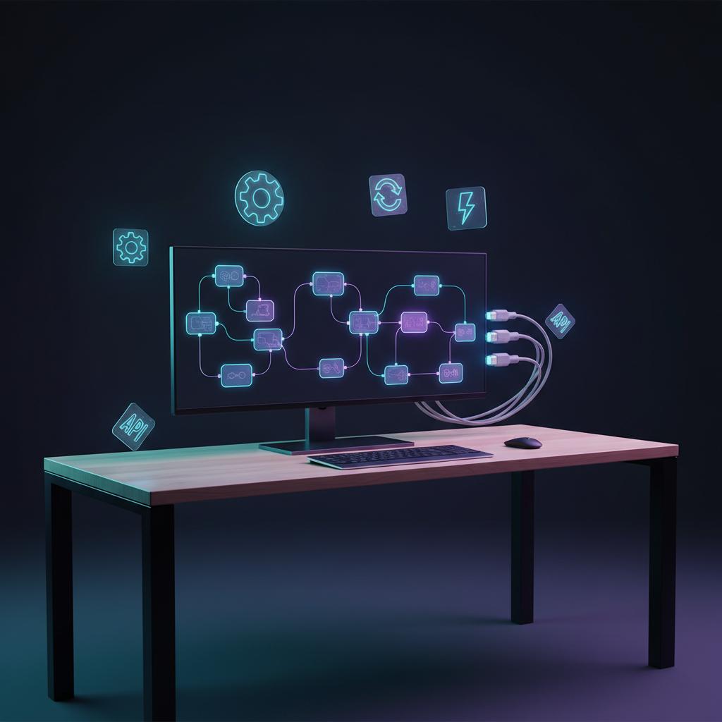 Ilustração técnica representando tecnologia relacionado a N8N: O Guia Definitivo de Automação de Workflows e