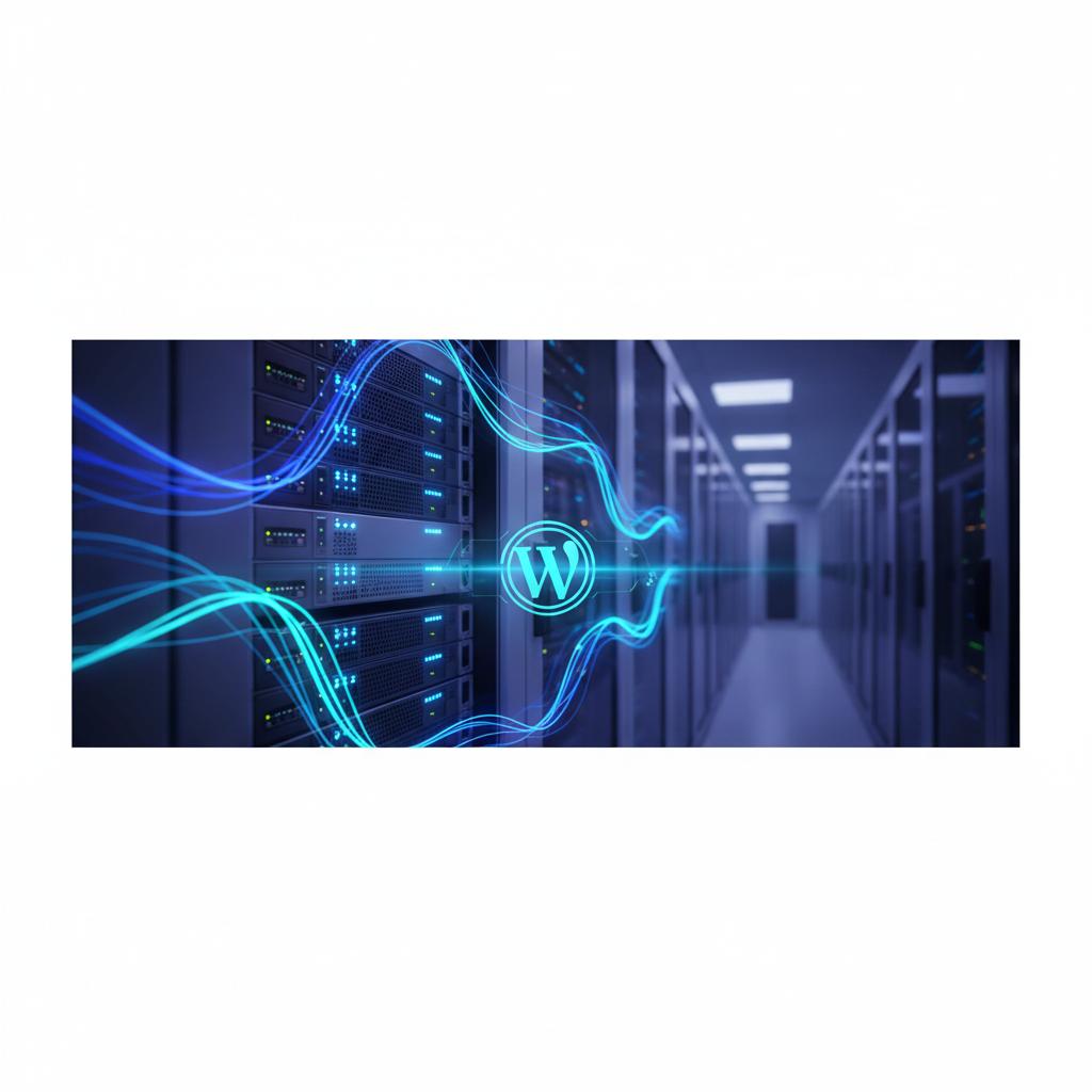 Ilustração técnica representando tecnologia relacionado a WordPress: O Guia Definitivo de Performance e Segu incluindo CMS