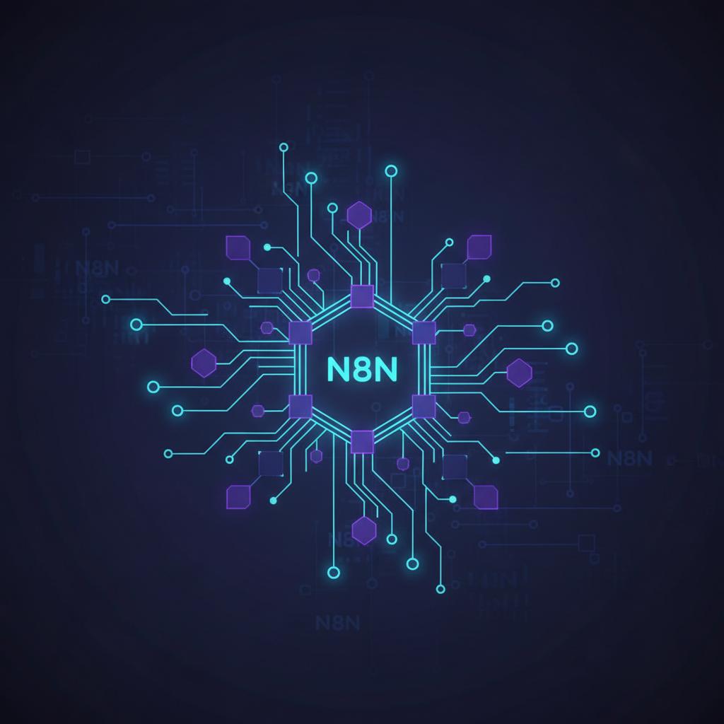 Ilustração técnica representando tecnologia relacionado a N8N: O Guia Definitivo de Automação de Workflows e incluindo aut...