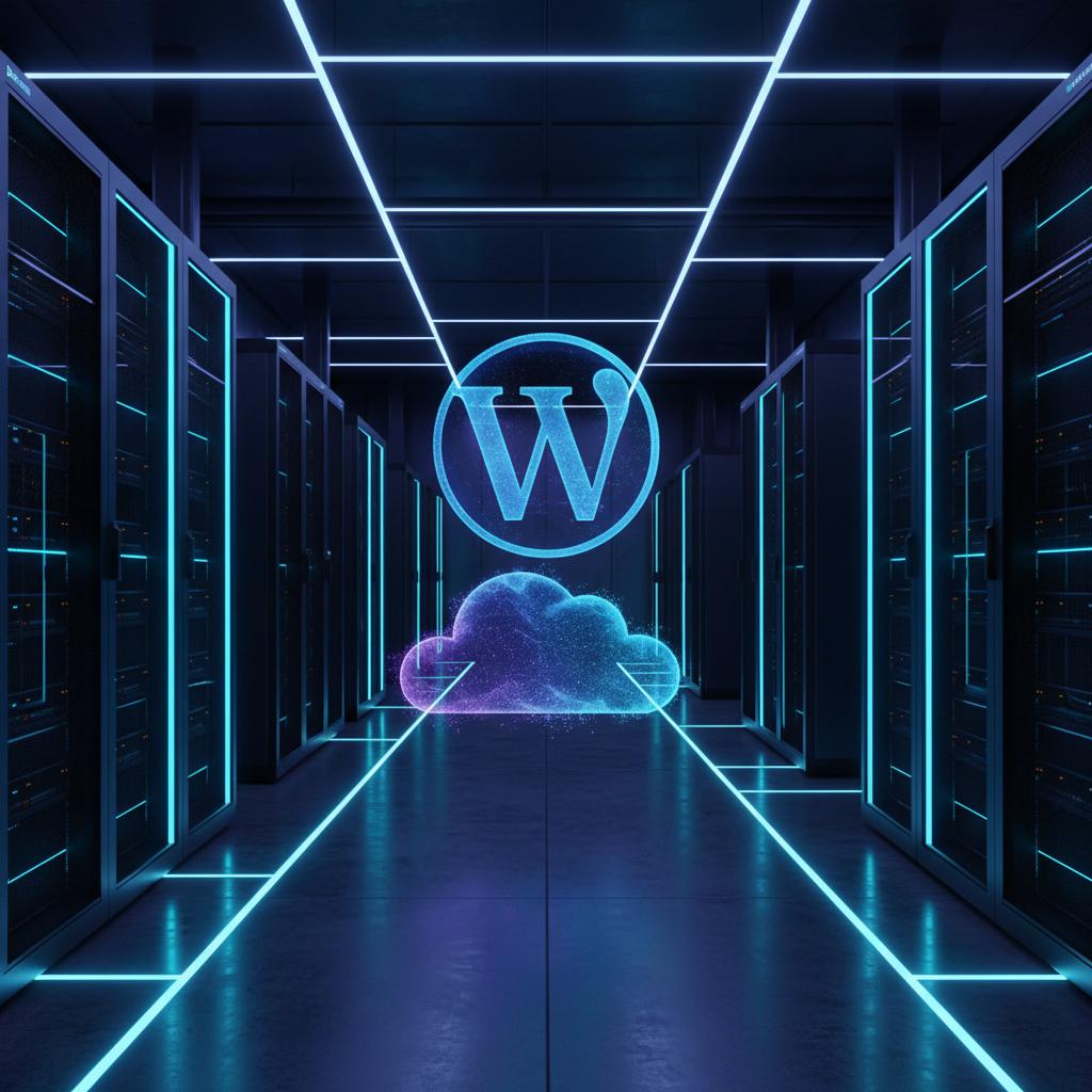Ilustração técnica representando tecnologia relacionado a WordPress: O Guia Definitivo de Performance e Segu incluindo VPS