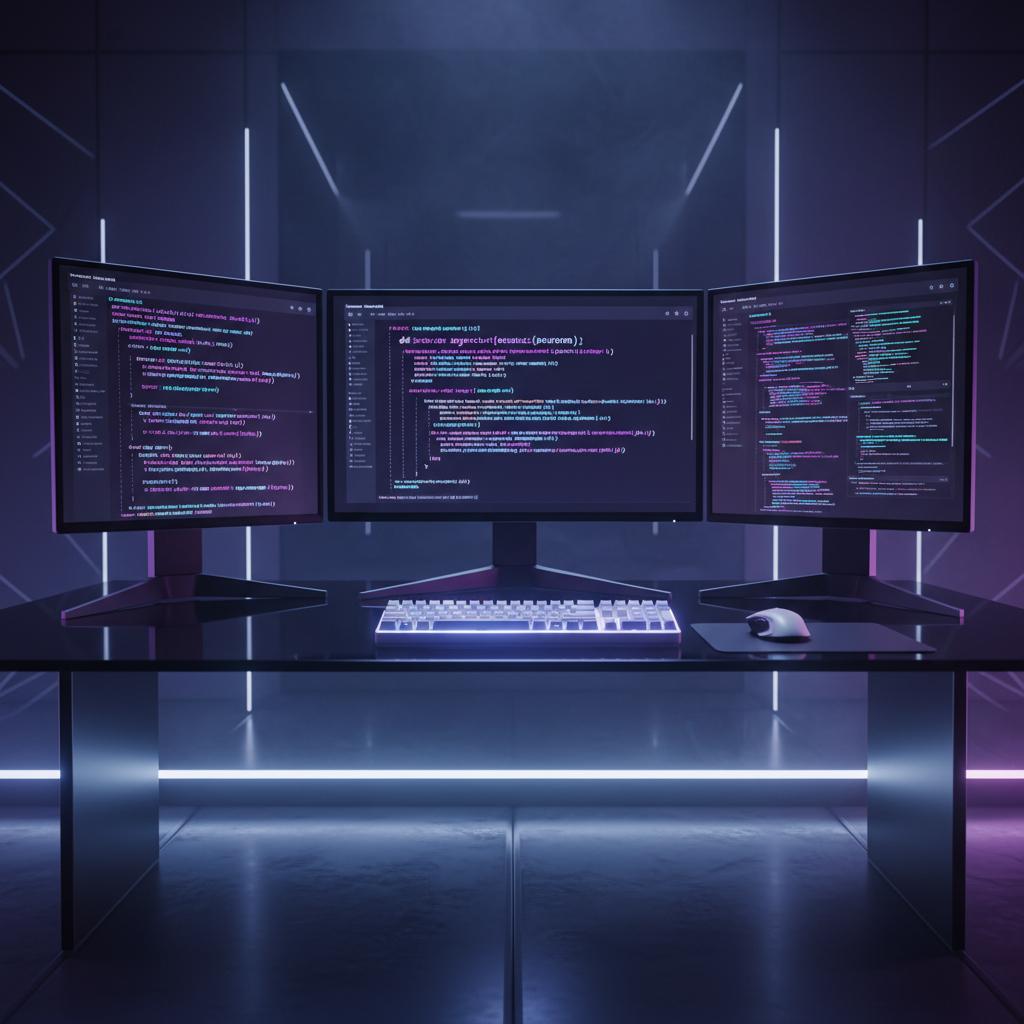 Ilustração técnica representando tecnologia relacionado a Guia de Programação 2026: Python vs JavaScript na 