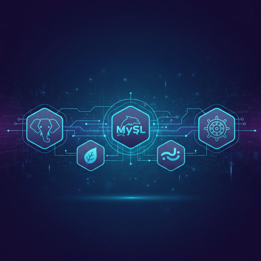 Ilustração técnica representando tecnologia relacionado a Qual banco de dados escolher? PostgreSQL, MySQL ou
