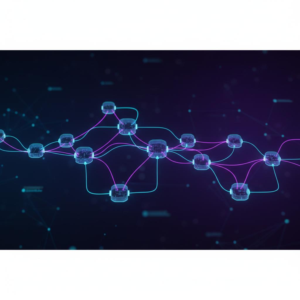 Ilustração técnica representando tecnologia relacionado a N8N: O Guia Definitivo para Automação de Workflows incluindo aut...