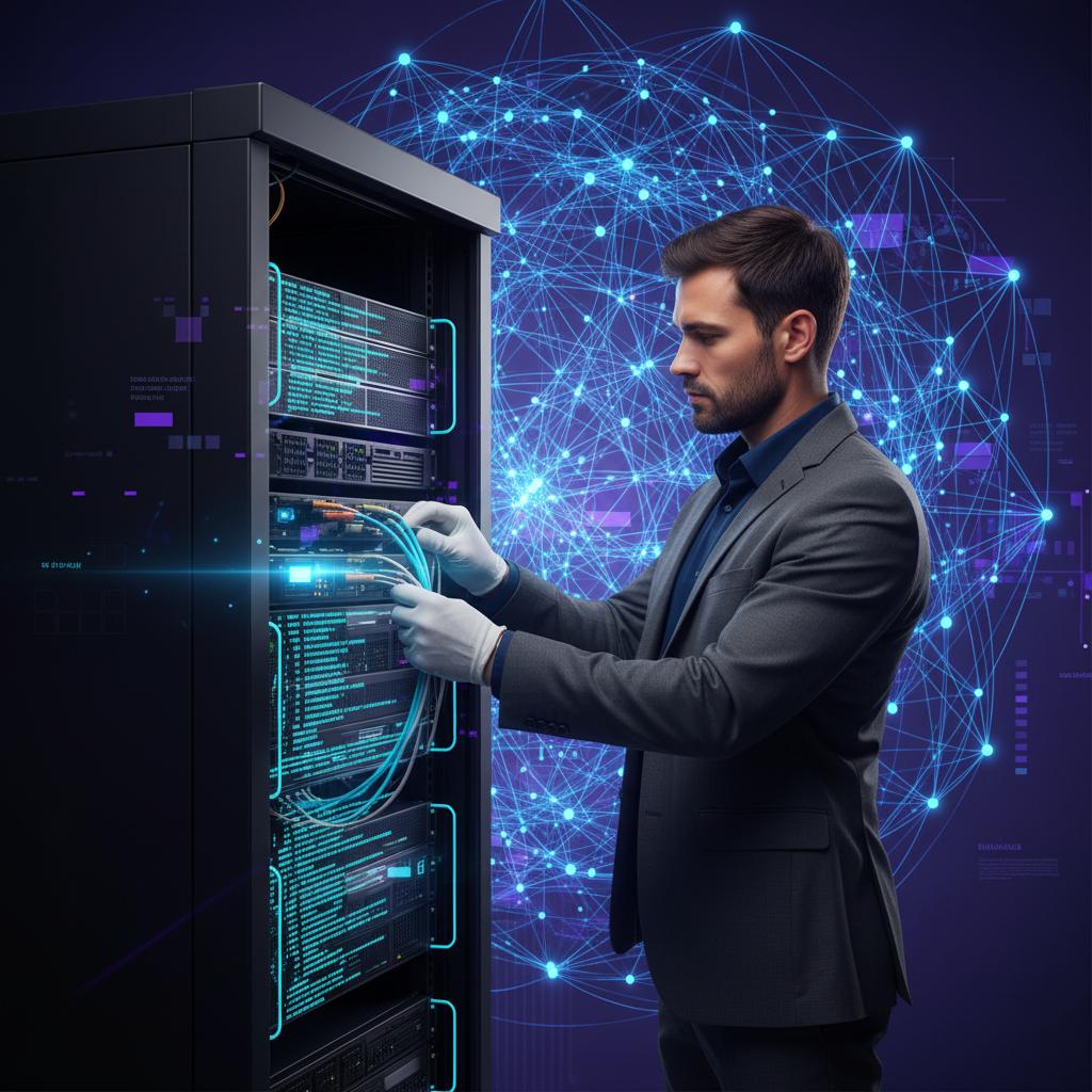 Ilustração técnica representando tecnologia relacionado a Como Implementar LLM com ChatGPT API e LangChain:  incluindo OpenAI