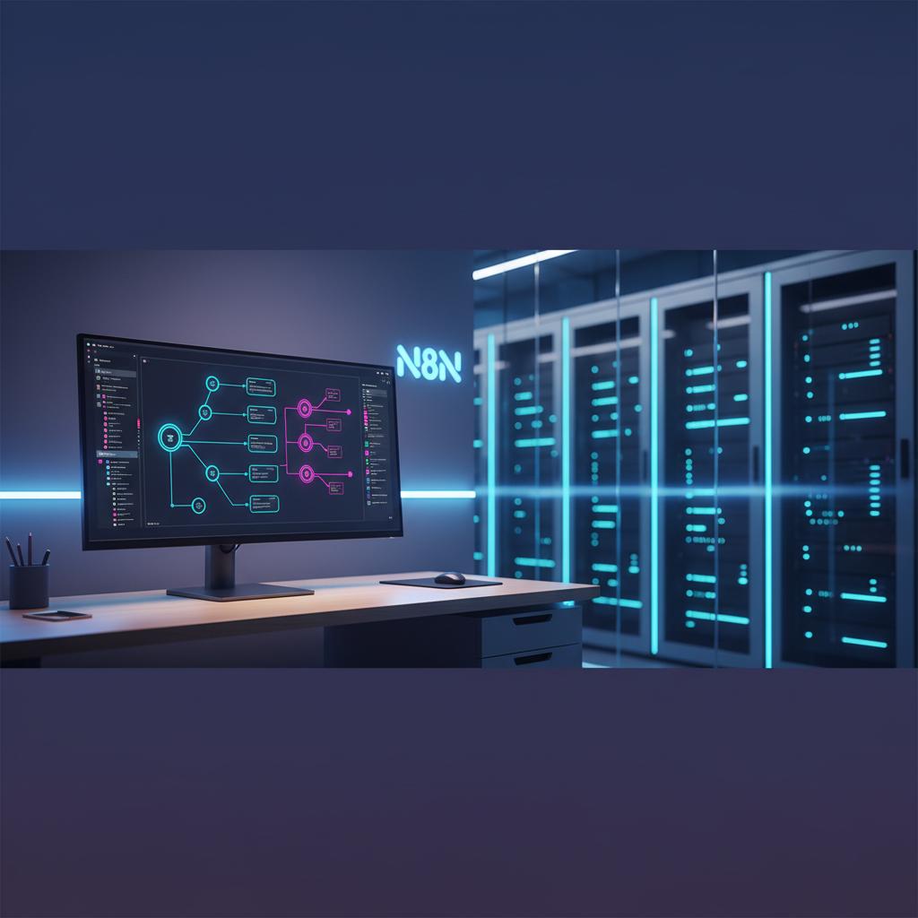 Ilustração técnica representando tecnologia relacionado a N8N: O Guia Definitivo para Automação de Workflows