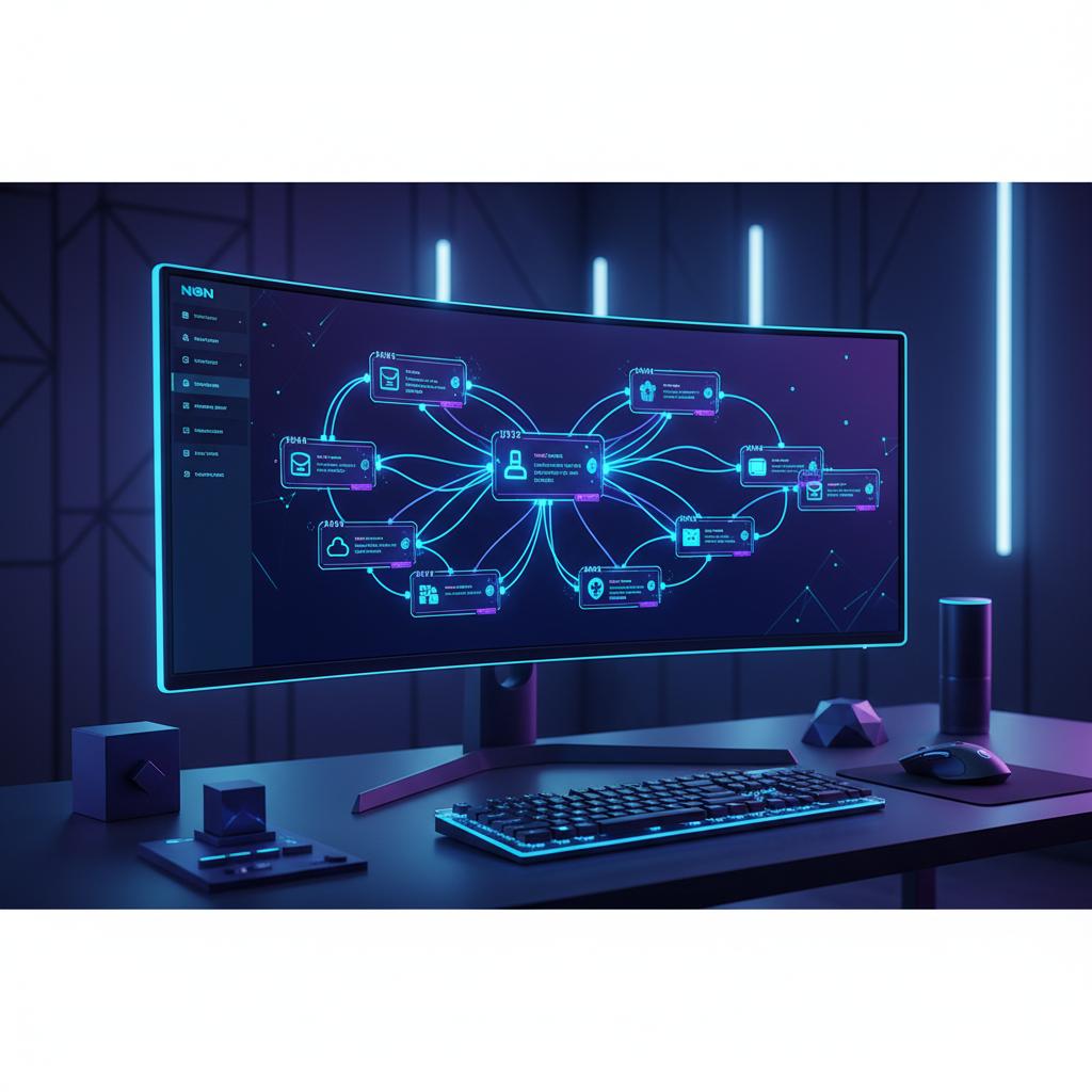 Ilustração técnica representando tecnologia relacionado a N8N: O Guia Definitivo para Automação de Workflows incluindo aut...