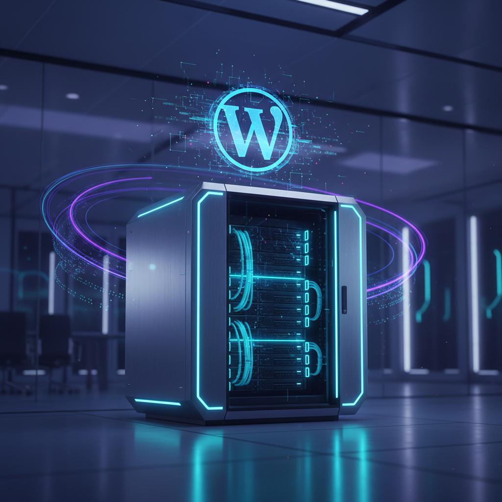 Ilustração técnica representando tecnologia relacionado a WordPress: O Guia Definitivo de Performance e Segu incluindo VPS