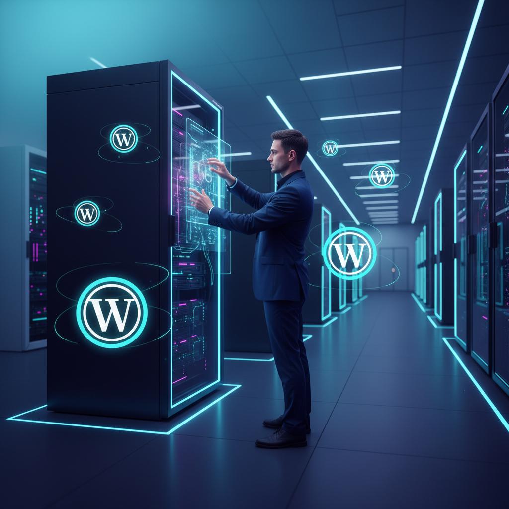 Ilustração técnica representando tecnologia relacionado a WordPress: O Guia Definitivo de Performance e Segu incluindo VPS