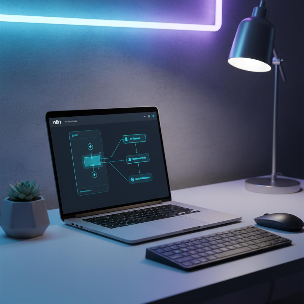 Ilustração técnica representando tecnologia relacionado a N8N: O Guia Definitivo para Automação de Workflows