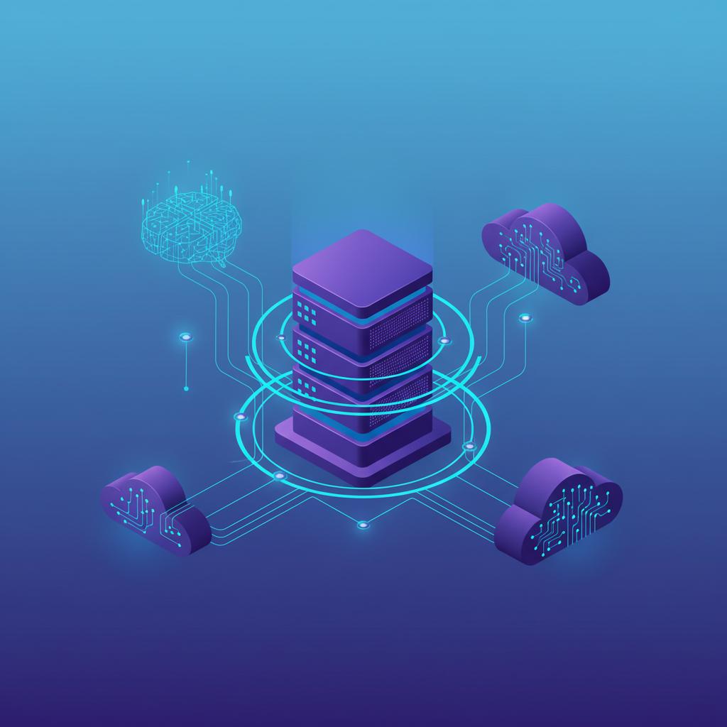 Ilustração técnica representando tecnologia relacionado a LLM: Como implementar Inteligência Artificial com 