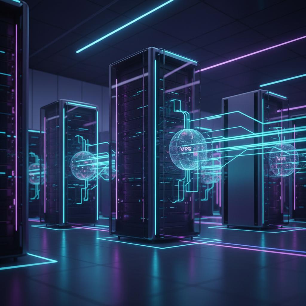 Ilustração técnica representando tecnologia relacionado a O que é VPS? Guia Definitivo de Hospedagem e Cloud incluindo Ser...