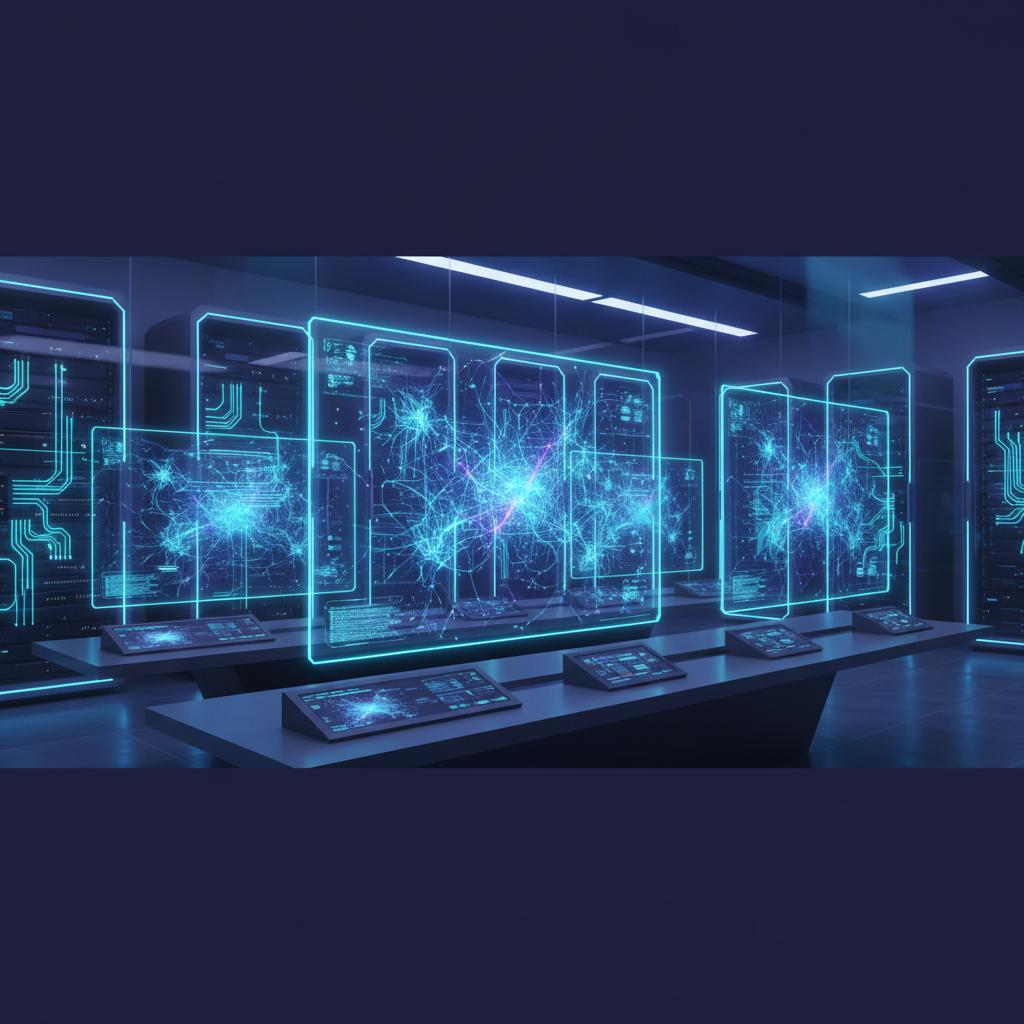 Ilustração técnica representando tecnologia relacionado a Como implementar LLM e OpenAI com Automação na sua