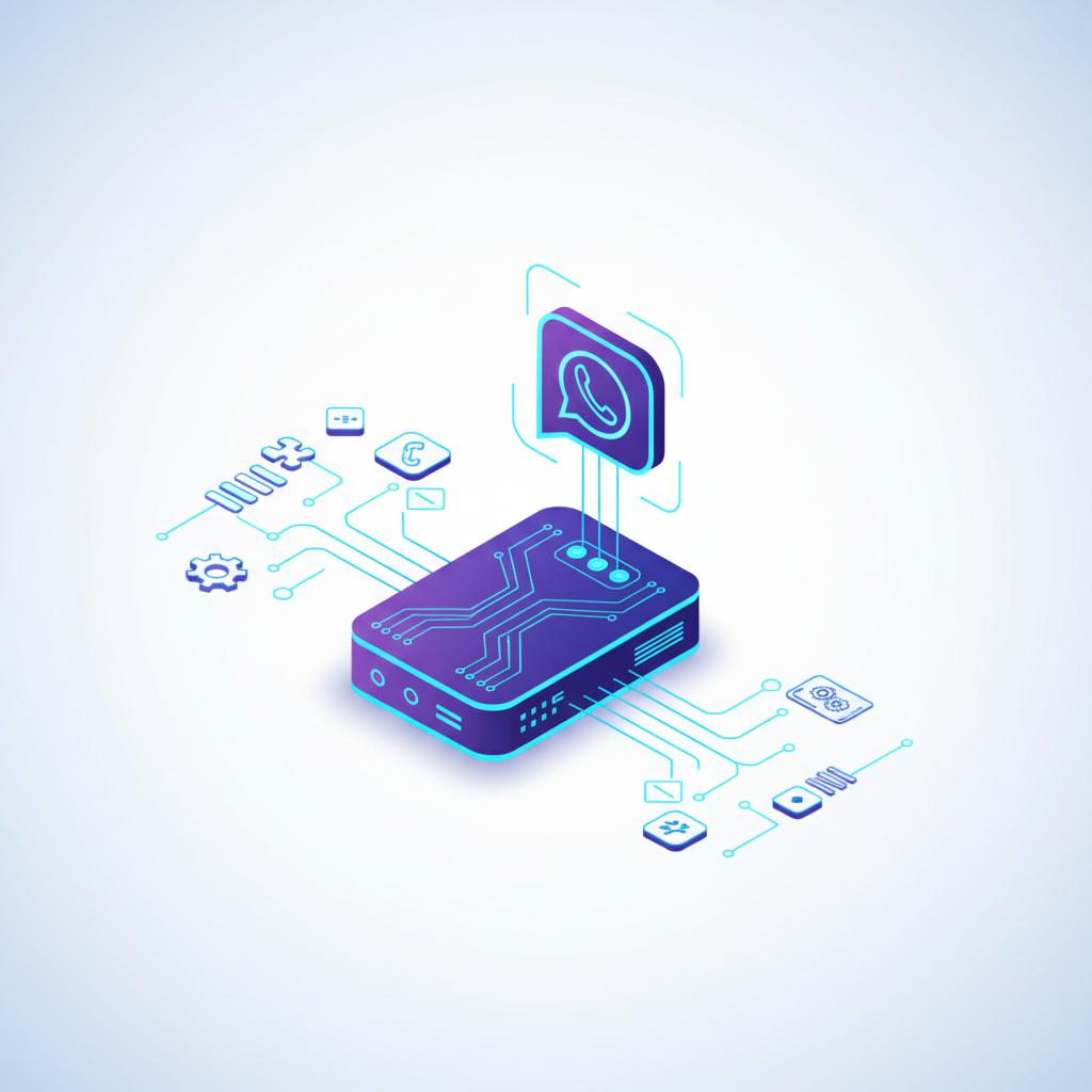 Ilustração técnica representando tecnologia relacionado a Evolution API: O Guia Completo para Automação no W incluindo Wha...