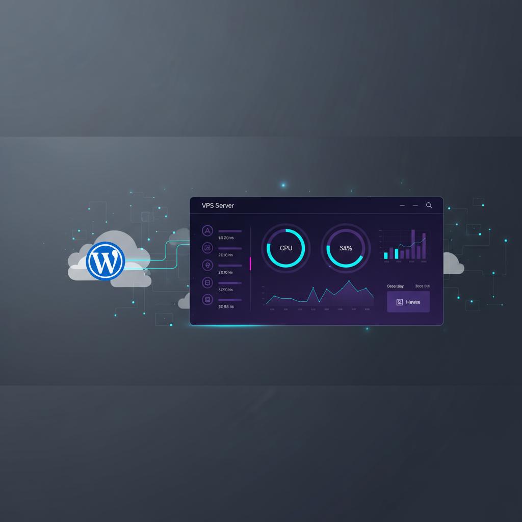 Ilustração técnica representando tecnologia relacionado a WordPress: O Guia Definitivo de Performance e Segu incluindo VPS