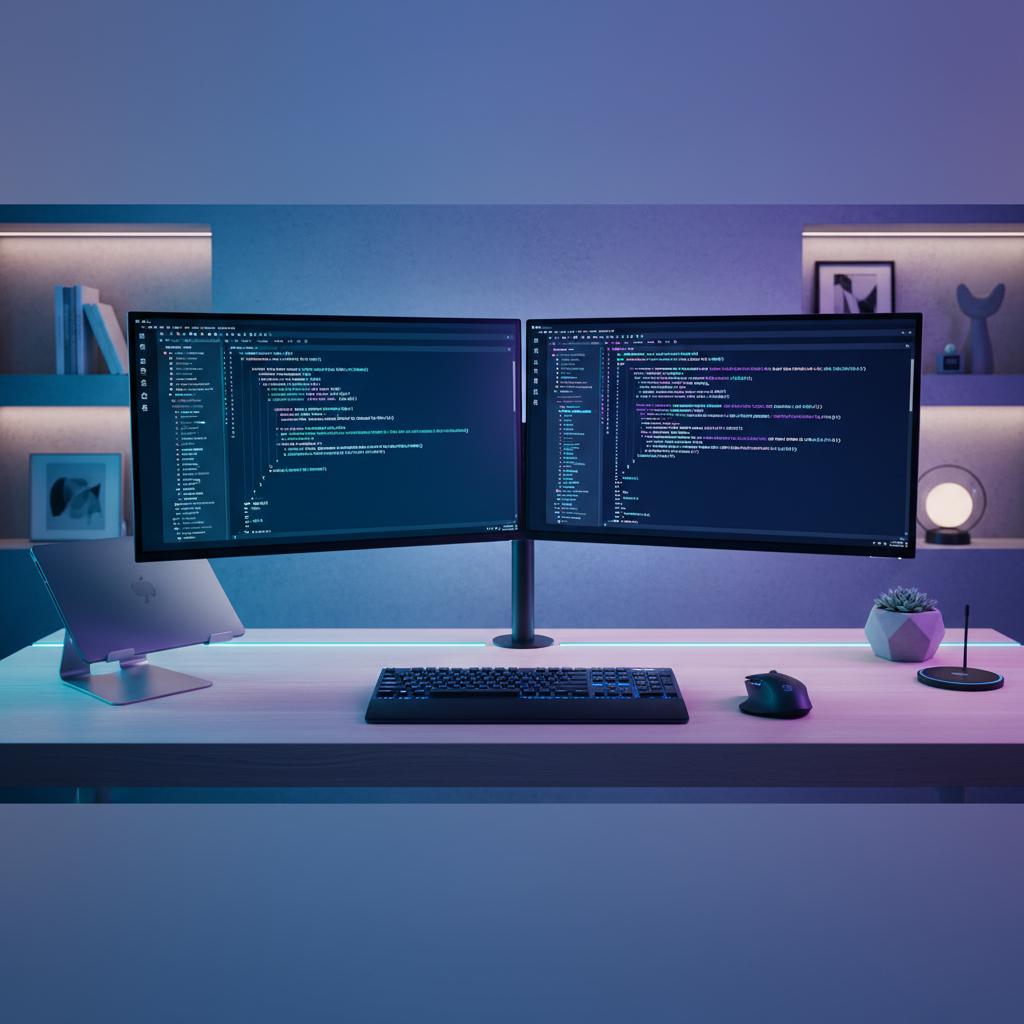 Ilustração técnica representando tecnologia relacionado a Guia de Programação 2026: Python vs JavaScript na 