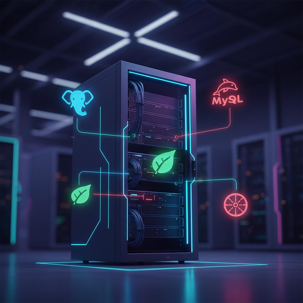 Ilustração técnica representando tecnologia relacionado a Qual Banco de Dados Escolher? Guia Prático de Banc incluindo Pos...
