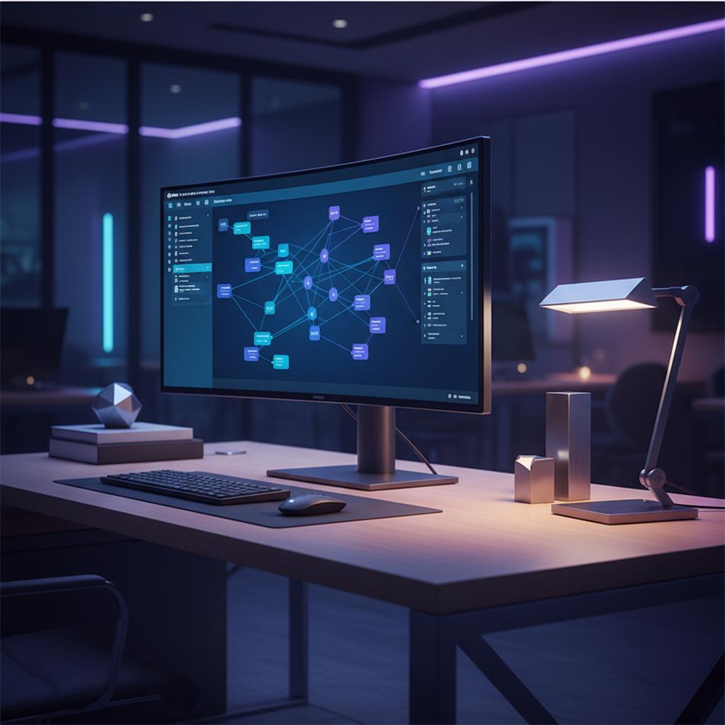 Ilustração técnica representando tecnologia relacionado a N8N: O Guia Definitivo para Automação de Workflows incluindo aut...
